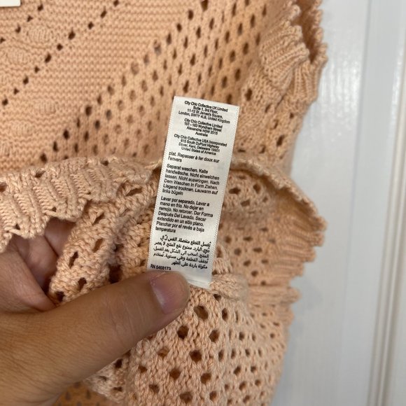 City Chic Weave Spirit Starling Reine V-Neck Vest Peachy Top - 14W - NEW - Picture 15 of 15